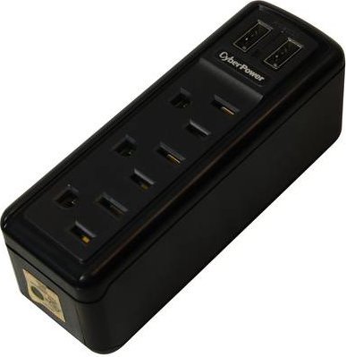 TRVL918 CyberPower CyberPower 3 Outlets 2 USB Charging Ports Travel Surge Protector 