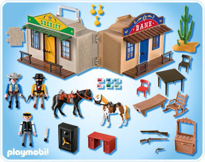 B3233 WESTERN Grille Blanche Banque Maison Transportable 4398 PLAYMOBIL 