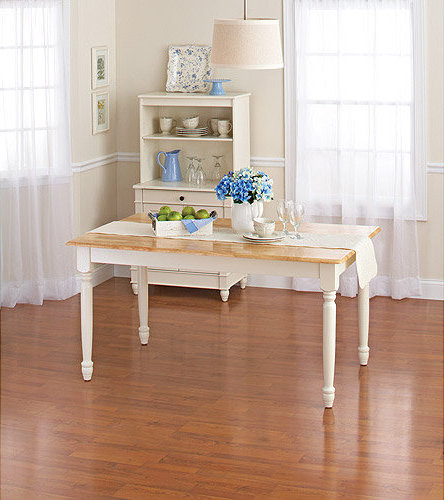 White and Natural by Better Homes & Gardens Better Homes and Gardens Autumn Lane Farmhouse Dining Table