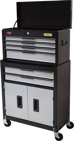 873388005529 stanley professional tool chest cabinet combo, 6-drw