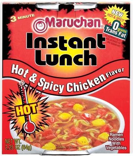 41789001437 Maruchan Instant Lunch, Hot and Spicy Chicken, 2.25 