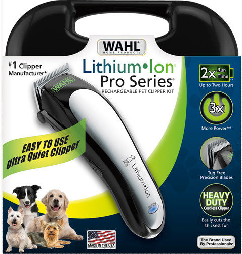 wahl lithium ion pro series rechargeable pet clipper kit