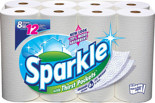 Sparkle 2-ply Paper Towels come in white and decorative prints to brighten ...