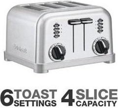 Brushed Stainless Cuisinart CPT-180 Metal Classic 4-Slice Toaster 
