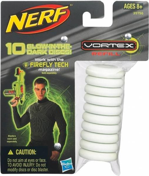 Hasbro NERF Vortex Ammo pack 10 recharges phosphorescentes 