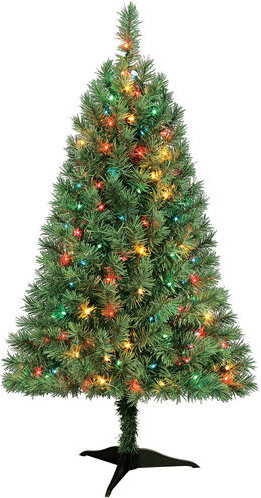 Indiana Spruce 4ft Artificial PreLit Multi Light Christmas Tree 