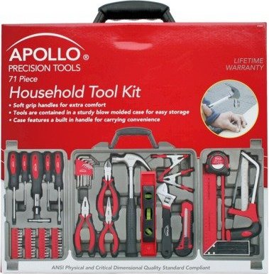 884540001860 Apollo Precision Tools DT0204 71 Piece Household Tool Kit