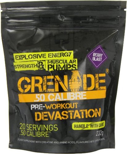 Grenade 50 Calibre Pre-Workout Devastation Berry Blast 50 Servings 