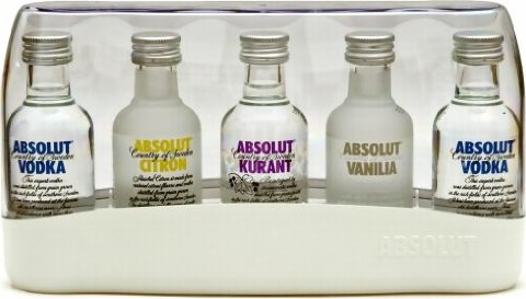 Absolut Vodka 5 x 5cl Miniature Gift Set
