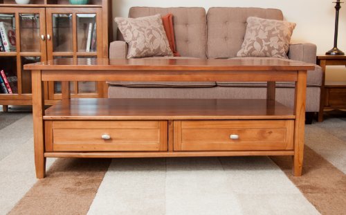 Coffee Table Honey Brown, Warm Shaker End Table