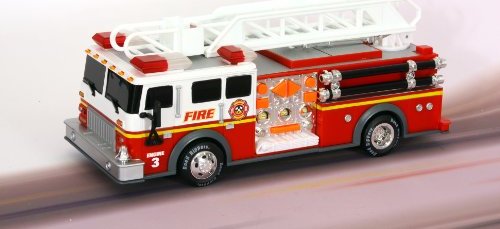 Hook And Ladder Fire Truck Toy State 14" Rush And Rescue Police And Fire