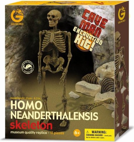 Cave Man Excavation Kit Geoworld CL179K Homo Neanderthalensis Scheletro 
