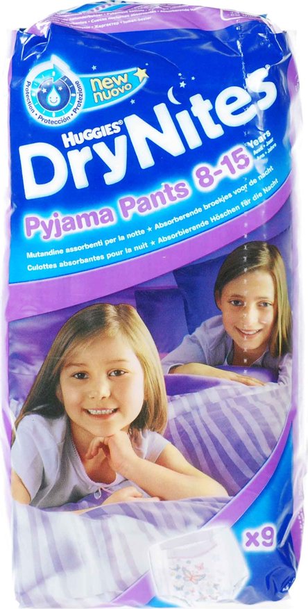 9 Pants Huggies DryNites Pyjama Pants Girl 8-15 years 