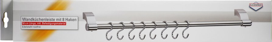 Kuchenprofi Stainless Steel Chrome Plated 20-Inch Utensil Rack and Hooks 