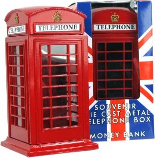 Red Telephone Box Die cast London Souvenir Money Box 
