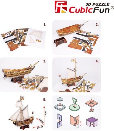 Yacht Mary 3D Jigsaw Puzzle with 83 pieces made by CubicFun 
