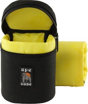 Black/Yellow Ape Case ACLC8 Zippered Adjustable or Attachable Compact Case for Lenses