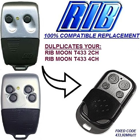 RIB Moon T443-2CH  Duplicator Garage Gate Remote Replacement  433.92MHz 