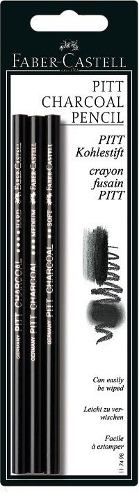 Faber-Castell Pitt Natural Willow Charcoal Pencil Set Set of 3 