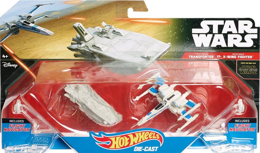 Disney Star Wars Hot Wheels Tie Fighter vs New X-Wing Fighter Red Two Starship 